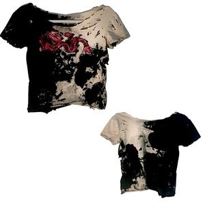 CUSTOM Handmade Dragon Distressed Short-Sleeve Shirt
